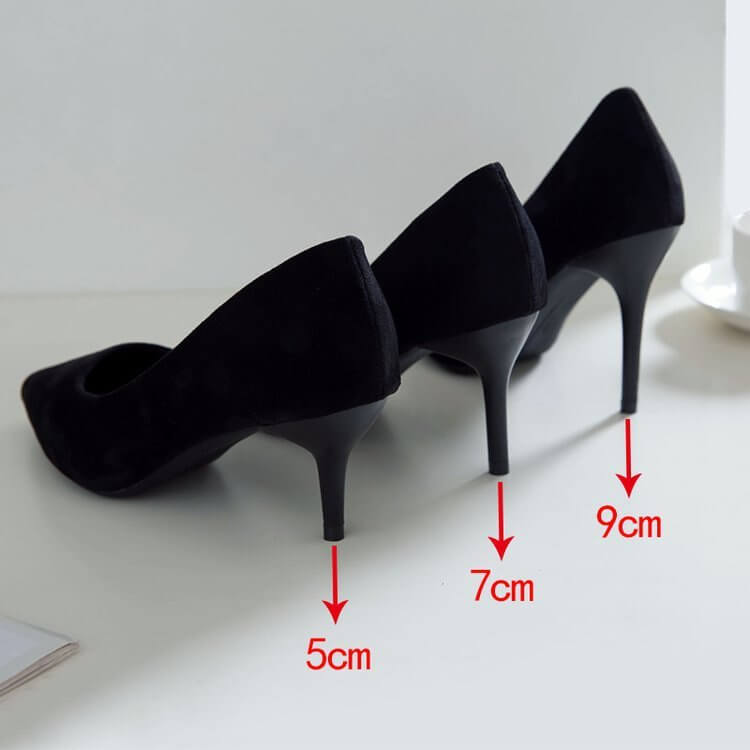 Black Suede High Heels Women's Stiletto Ceremonial Shoes