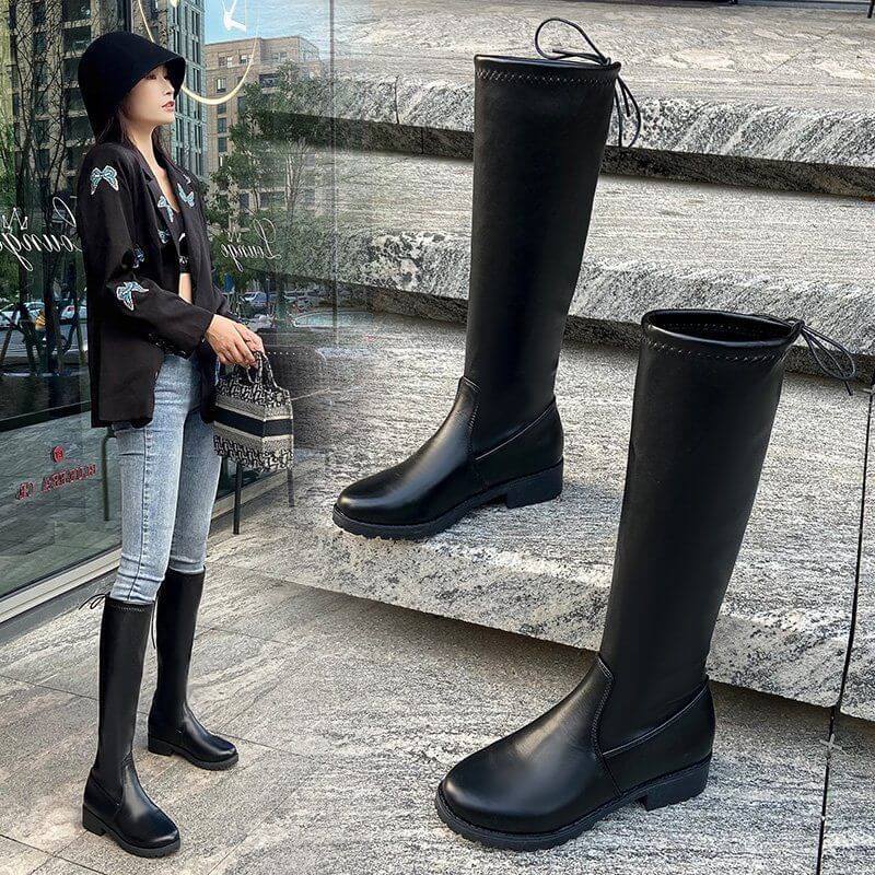 Women's Boots With Big Tube Circumference Fat Feet Thick Legs Below The Knee Plus Size Elastic